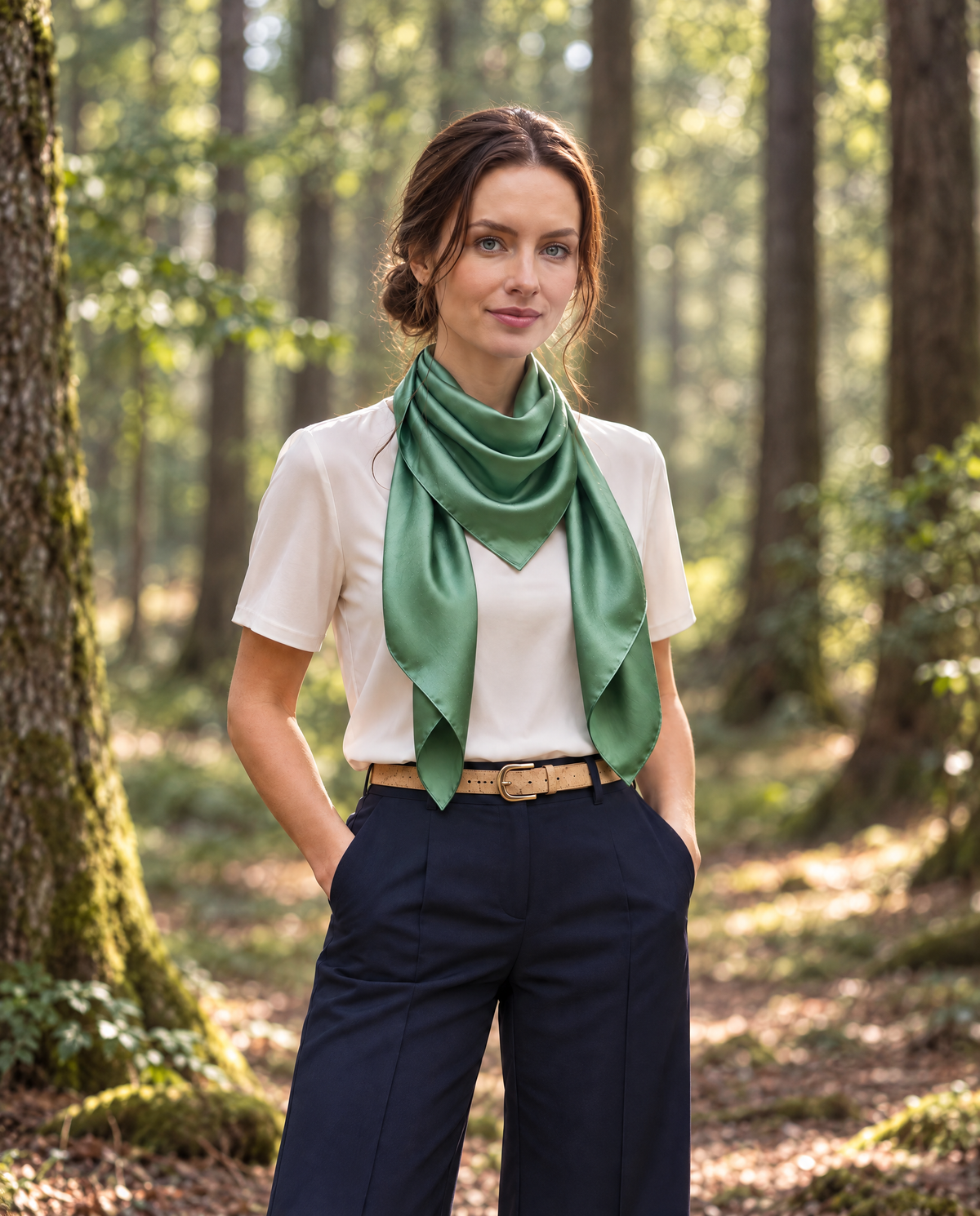 Eco-Friendly Silk Satin 35x35 Scarf