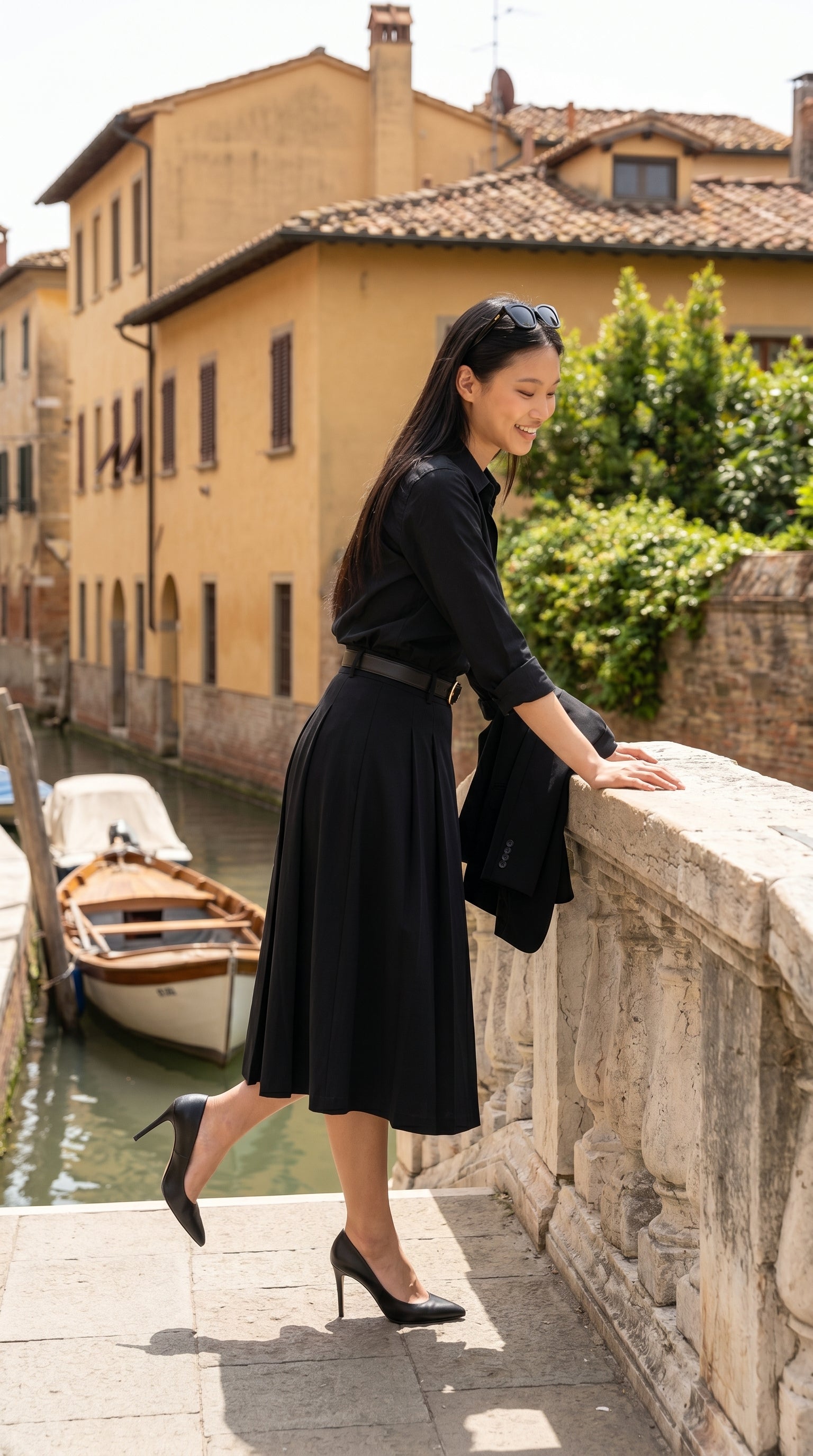 The Riviera 'Pleated' Midi Skirt