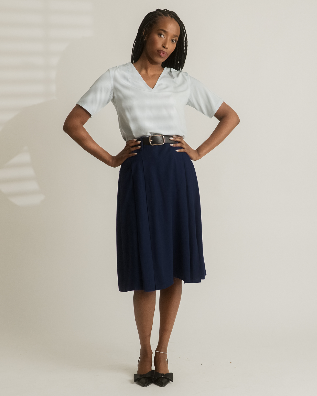 The Riviera 'Pleated' Midi Skirt