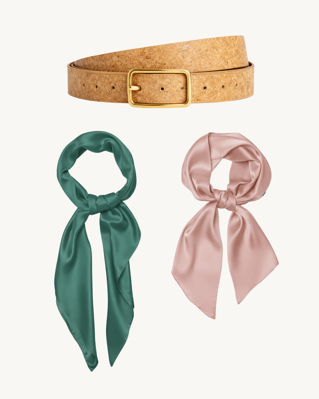 Gift Bundle - Signature Eco-Friendly Tan Reversible Belt & Scarf x 2