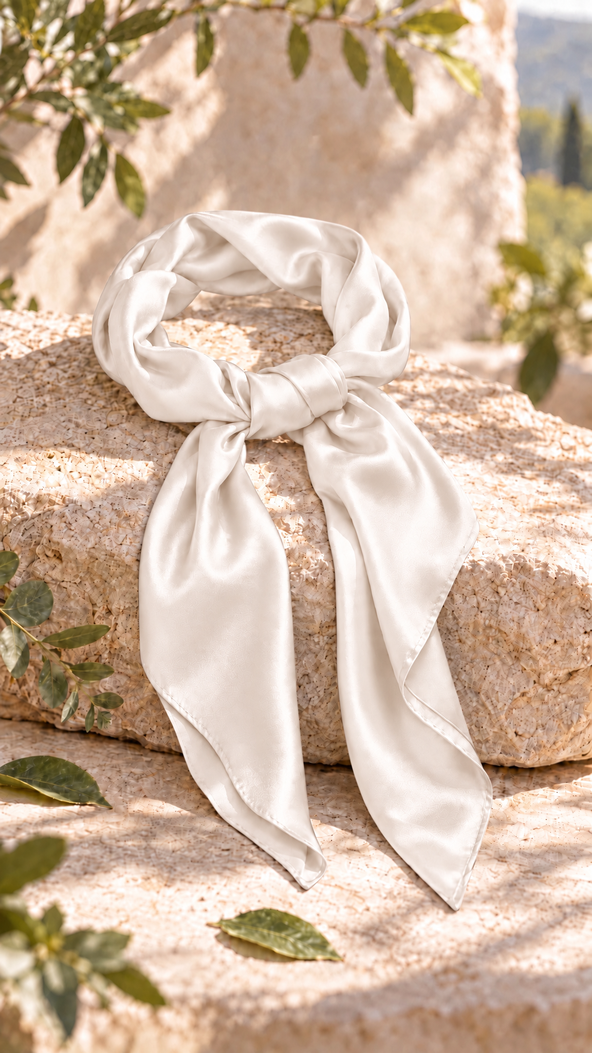 Foulard en satin de soie écologique 25x25