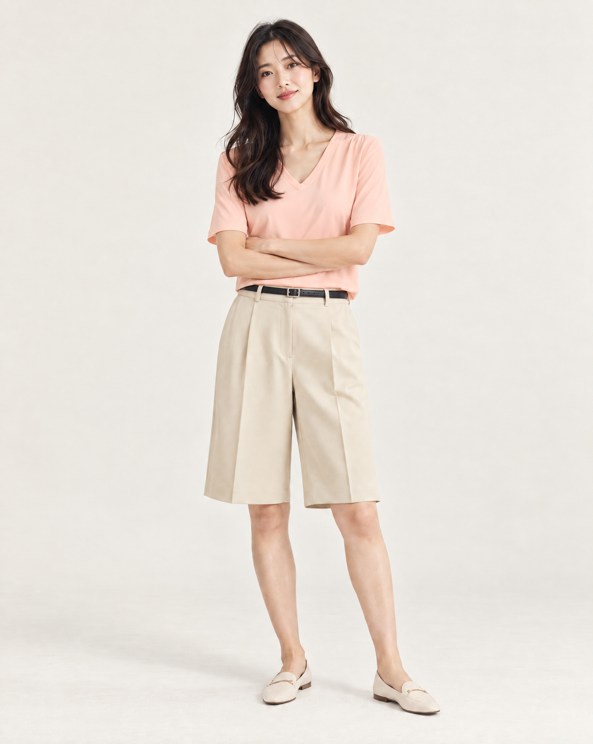 The 'Weekend Essentials' Bundle B, Regent Shirt (Blush) & Bermuda Shorts (Beige)